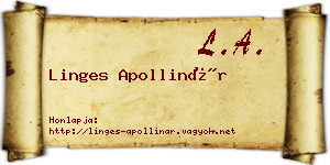 Linges Apollinár névjegykártya